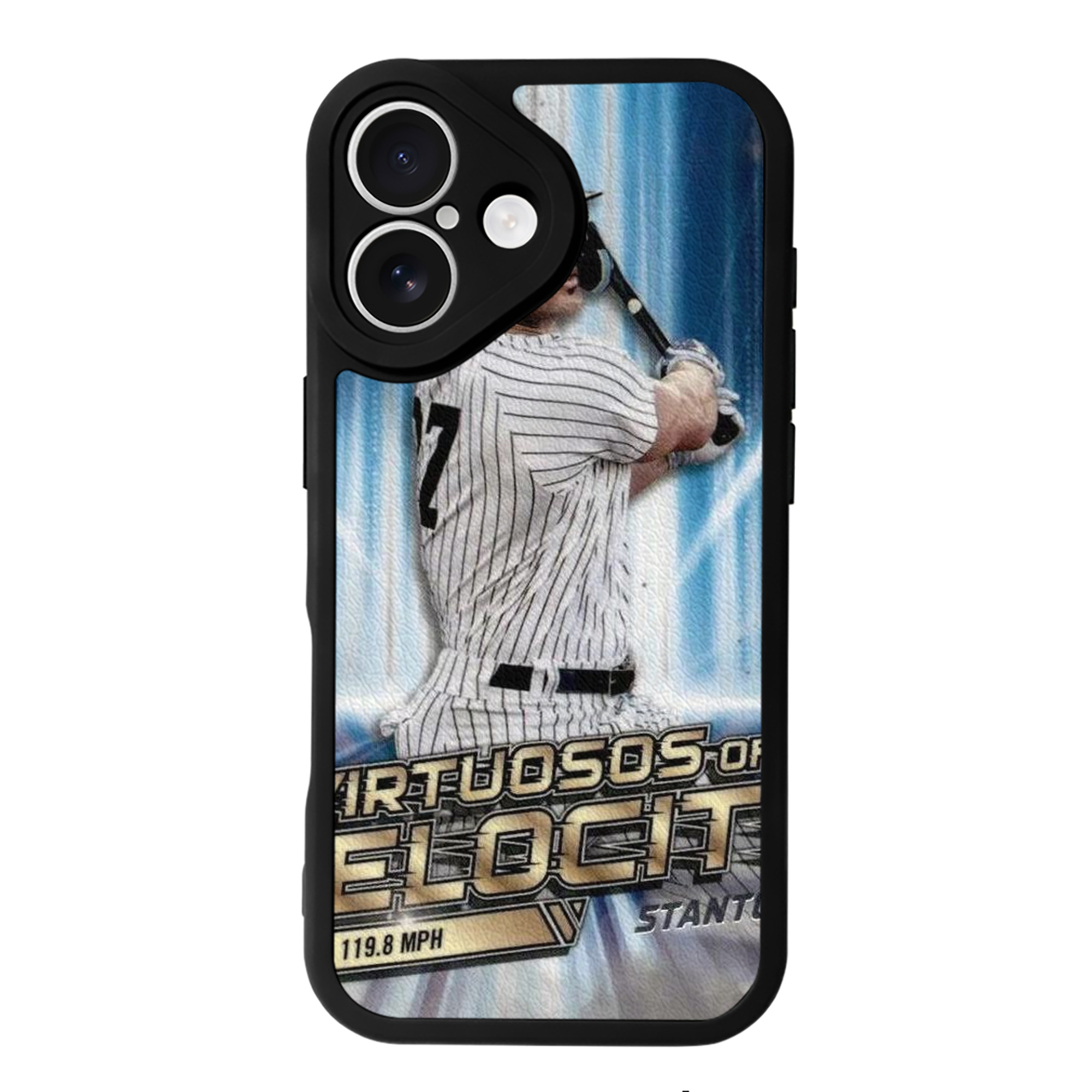 Giancarlo Stanton 33 IPhone 16 Silicone Leather Case – UV Print, Lambskin Texture – Perfect Fit, Wireless Charging Compatible, Scratch Resistant, Precise Cutouts – Stylish Protection For IPhone 16